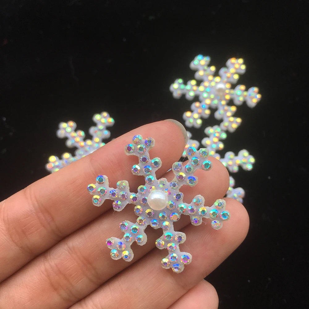 30pcs Rhinestone Snow Cloth Applique Craft/Wedding/Clothing Decor Patch DIY