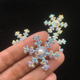 30pcs Rhinestone Snow Cloth Applique Craft/Wedding/Clothing Decor Patch DIY