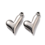 30pcs 304 Stainless Steel Heart Charms DIY Jewelry Making Accessories
