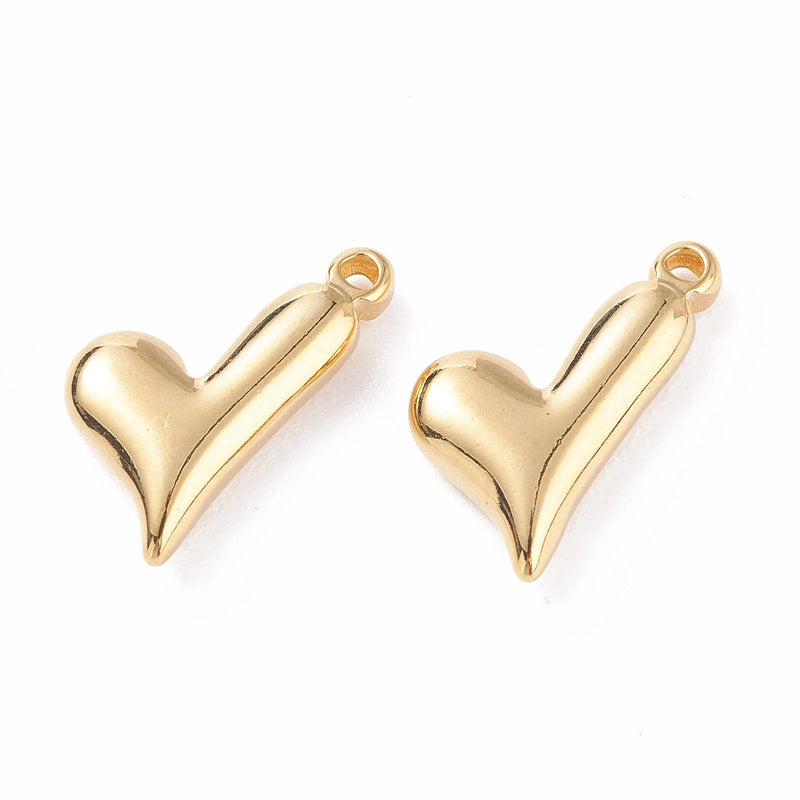 30pcs 304 Stainless Steel Heart Charms DIY Jewelry Making Accessories
