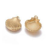 30pcs 304 Stainless Steel Scallop Shell Pendants for DIY Jewelry Making