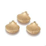 30pcs 304 Stainless Steel Scallop Shell Pendants for DIY Jewelry Making