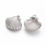 30pcs 304 Stainless Steel Scallop Shell Pendants for DIY Jewelry Making