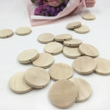 30pcs 30mm Natural Flat Wood Round beads DIY Circles Discs Tags Labels