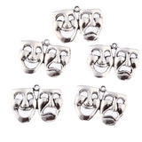 30pcs 32*20mm Mask Theatre Tibetan Silver Bead Charms Pendants