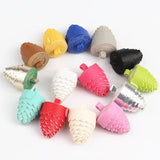 30pcs 35mm PU Leather Tassel Keychain Cellphone Straps DIY Bag Pendant