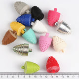 30pcs 35mm PU Leather Tassel Keychain Cellphone Straps DIY Bag Pendant
