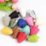 30pcs 35mm PU Leather Tassel Keychain Cellphone Straps DIY Bag Pendant