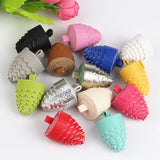 30pcs 35mm PU Leather Tassel Keychain Cellphone Straps DIY Bag Pendant