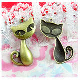 30pcs Antique Bronze Fox Charm Pendants Jewelry Accessories ZAKKA Animal Charms