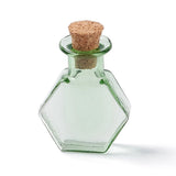 30pcs Hexagon Dollhouse Glass Cork Bottles for Doll House Decoration
