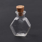 30pcs Hexagon Dollhouse Glass Cork Bottles for Doll House Decoration