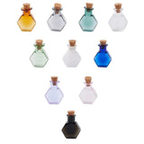 30pcs Hexagon Dollhouse Glass Cork Bottles for Doll House Decoration