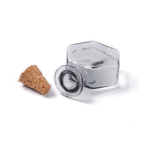 30pcs Hexagon Dollhouse Glass Cork Bottles for Doll House Decoration