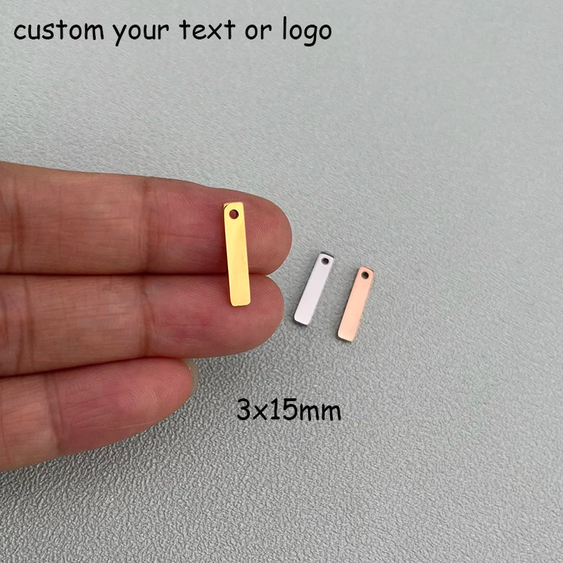 30pcs Stainless Steel Logo Tag Pendant for Necklace Jewelry Making
