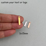 30pcs Stainless Steel Logo Tag Pendant for Necklace Jewelry Making