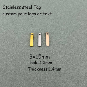 30pcs Stainless Steel Logo Tag Pendant for Necklace Jewelry Making
