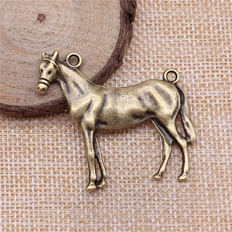 30pcs Antique Silver Steed Horse Pendants for Jewelry Making