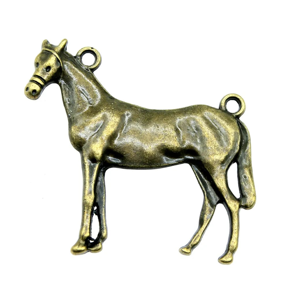 30pcs Antique Silver Steed Horse Pendants for Jewelry Making