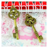 30pcs Antique Bronze Key Charms Pendant 42.2*15MM