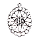 30pcs 44x31mm Oval Hollow Flowers Pendant Charm