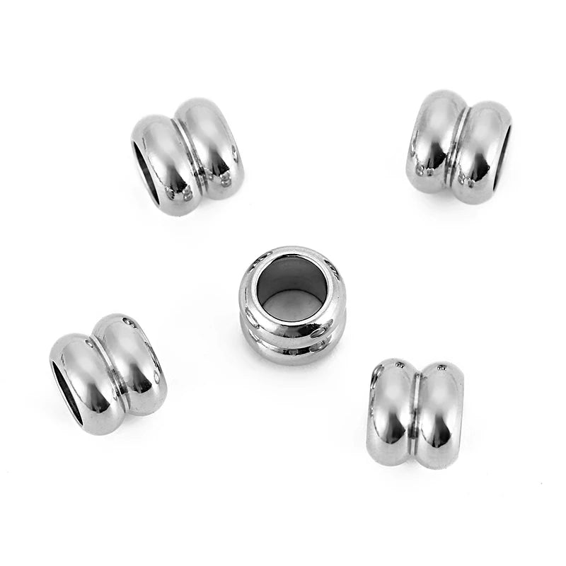 30pcs Stainless Steel Big Hole Spacer Beads for DIY Jewelry Making