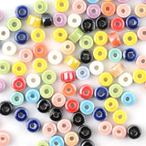 30pcs 4x6mm Ceramic Beads Round Flat Beads for Jewelry Making DIY
