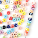 30pcs 4x6mm Ceramic Beads Round Flat Beads for Jewelry Making DIY