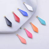 30pcs 5*16mm Copper Enamelled Charms Pendant DIY Jewelry Making