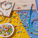 30pcs Enamel Tube Beads Rainbow Necklace Bracelet Accessory