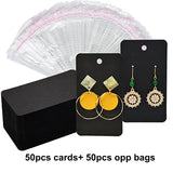 30pcs Earrings Paper Card with Self-Adhesive Bags for Retail Display