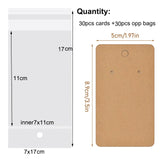 30pcs Earrings Paper Card with Self-Adhesive Bags for Retail Display