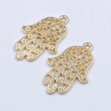 30pcs Hand of Fatima Pendant Charms DIY Antique Jewelry Accessories