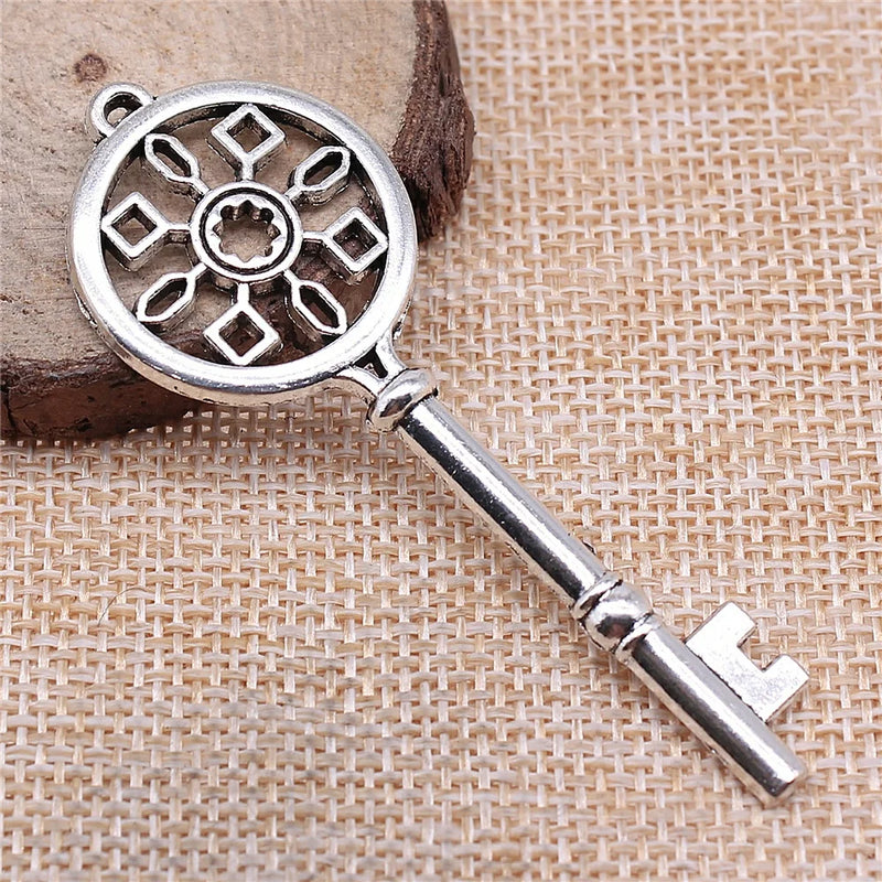 30pcs Key Charms Antique Silver for Jewelry Making