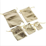 30pcs Metallic Foil Drawstring Velvet Bags Wedding Gift Candy Pouches