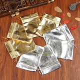 30pcs Metallic Foil Drawstring Velvet Bags Wedding Gift Candy Pouches