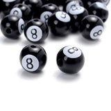 30pcs Billiards 8 Word Ball Beads Big Hole Acrylic Spacer Beads Jewelry Making