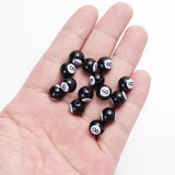 30pcs Billiards 8 Word Ball Beads Big Hole Acrylic Spacer Beads Jewelry Making