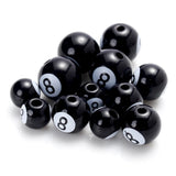 30pcs Billiards 8 Word Ball Beads Big Hole Acrylic Spacer Beads Jewelry Making