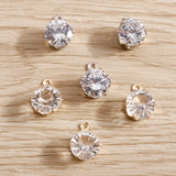 30pcs Small Crystal Charms Pendants Round Shape for Jewelry Making DIY
