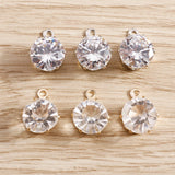 30pcs Small Crystal Charms Pendants Round Shape for Jewelry Making DIY