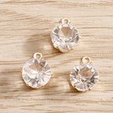 30pcs Small Crystal Charms Pendants Round Shape for Jewelry Making DIY