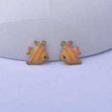 30pcs Double Faced Angelfish Charms for DIY Jewelry Accessories
