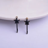 30pcs 8x20mm Copper Star Enamel Charms Pendant DIY Jewelry Necklace Making