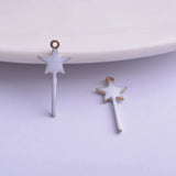 30pcs 8x20mm Copper Star Enamel Charms Pendant DIY Jewelry Necklace Making