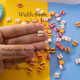 30pcs 8*8MM Square Beads for Jewelry Making Boho Bracelet Needle Work