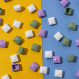 30pcs 8x8mm Enamel Tila Beads Square Shape Rhombus Faced Loose Beads