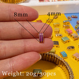 30pcs Square Shape Beads Charms Painted Colorful Beads DIY Accessory