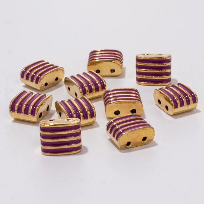 30pcs Square Shape Beads Charms Painted Colorful Beads DIY Accessory