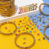 30pcs Square Shape Beads Charms Painted Colorful Beads DIY Accessory